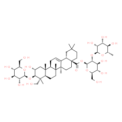 ChemSpider 2D Image | 3-O-[beta-D-glucopyranosyl]-28-O-[alpha-L-rhamnopyranosyl-(1->2)-beta-D-glucopyranosyl]arjunolic acid | C48H78O19