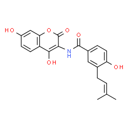 ChemSpider 2D Image | 8-desmethylnovobiocic acid | C21H19NO6