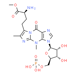 ChemSpider 2D Image | 7-[(3S)-(3-amino-3-methoxycarbonyl)propyl]wyosine 5'-phosphate | C19H27N6O10P