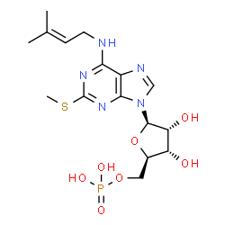 ChemSpider 2D Image | 2-methylthio-N(6)-dimethylallyladenine 5'-monophosphate | C16H24N5O7PS