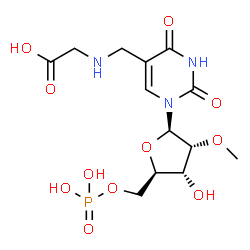 ChemSpider 2D Image | 5-carboxymethylaminomethyl-2'-O-methyluridine 5'-monophosphate | C13H20N3O11P