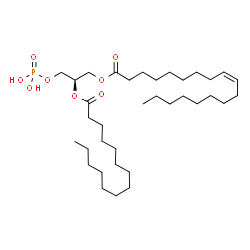ChemSpider 2D Image | 1-oleoyl-2-myristoyl-sn-glycero-3-phosphate | C35H67O8P
