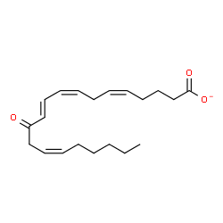 ChemSpider 2D Image | (5Z,8Z,10E,14Z)-12-Oxo-5,8,10,14-icosatetraenoate | C20H29O3