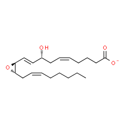 ChemSpider 2D Image | (5Z,8R,9E)-8-Hydroxy-10-{(2S,3S)-3-[(2Z)-2-octen-1-yl]-2-oxiranyl}-5,9-decadienoate | C20H31O4