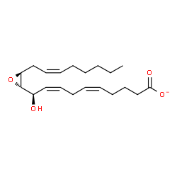 ChemSpider 2D Image | (5Z,8Z,10R)-10-Hydroxy-10-{(2S,3S)-3-[(2Z)-2-octen-1-yl]-2-oxiranyl}-5,8-decadienoate | C20H31O4