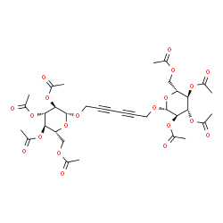 ChemSpider 2D Image | 6-[(2,3,4,6-Tetra-O-acetyl-beta-D-glucopyranosyl)oxy]-2,4-hexadiyn-1-yl 2,3,4,6-tetra-O-acetyl-beta-D-glucopyranoside | C34H42O20