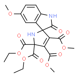 ChemSpider 2D Image | 5',5'-Diethyl 3',4'-dimethyl 5-methoxy-2-oxo-1,2-dihydrospiro[indole-3,2'-pyrrole]-3',4',5',5'(1'H)-tetracarboxylate | C22H24N2O10