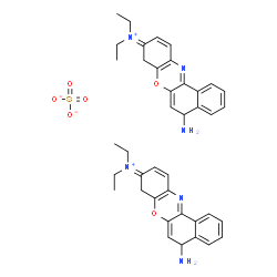 ChemSpider 2D Image | Bis(5-amino-N,N-diethyl-5,8-dihydro-9H-benzo[a]phenoxazin-9-iminium) sulfate | C40H44N6O6S