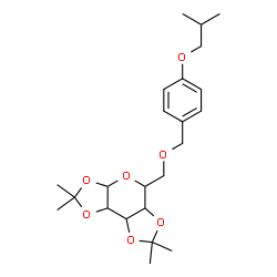 ChemSpider 2D Image | 5-{[(4-Isobutoxybenzyl)oxy]methyl}-2,2,7,7-tetramethyltetrahydro-3aH-bis[1,3]dioxolo[4,5-b:4',5'-d]pyran | C23H34O7