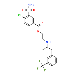 ChemSpider 2D Image | 2-({1-[3-(Trifluoromethyl)phenyl]-2-propanyl}amino)ethyl 4-chloro-3-sulfamoylbenzoate | C19H20ClF3N2O4S