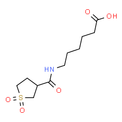 ChemSpider 2D Image | 6-{[(1,1-Dioxidotetrahydro-3-thiophenyl)carbonyl]amino}hexanoic acid | C11H19NO5S