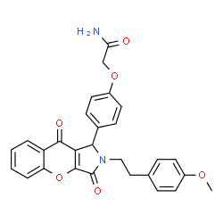 ChemSpider 2D Image | 2-(4-{2-[2-(4-Methoxyphenyl)ethyl]-3,9-dioxo-1,2,3,9-tetrahydrochromeno[2,3-c]pyrrol-1-yl}phenoxy)acetamide | C28H24N2O6