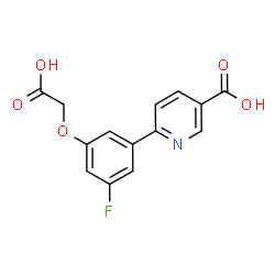 ChemSpider 2D Image | 6-[3-(Carboxymethoxy)-5-fluorophenyl]nicotinic acid | C14H10FNO5