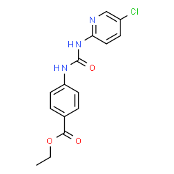 ChemSpider 2D Image | Ethyl 4-{[(5-chloro-2-pyridinyl)carbamoyl]amino}benzoate | C15H14ClN3O3
