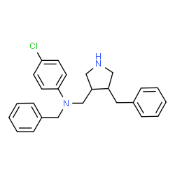ChemSpider 2D Image | N-Benzyl-N-[(4-benzyl-3-pyrrolidinyl)methyl]-4-chloroaniline | C25H27ClN2