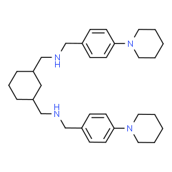 ChemSpider 2D Image | 1,3-Cyclohexanediylbis{N-[4-(1-piperidinyl)benzyl]methanamine} | C32H48N4