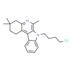 ChemSpider 2D Image | 7-(4-Chlorobutyl)-3,3,6-trimethyl-2,3,4,7-tetrahydro-1H-indolo[2,3-c]quinoline | C22H27ClN2