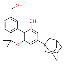 ChemSpider 2D Image | 3-(Adamantan-1-yl)-9-(hydroxymethyl)-6,6-dimethyl-6H-benzo[c]chromen-1-ol | C26H30O3