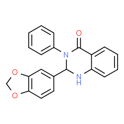 ChemSpider 2D Image | 2-(1,3-Benzodioxol-5-yl)-3-phenyl-2,3-dihydro-4(1H)-quinazolinone | C21H16N2O3