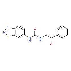 ChemSpider 2D Image | 1-(1,2,3-Benzothiadiazol-6-yl)-3-(2-oxo-2-phenylethyl)urea | C15H12N4O2S