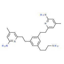 ChemSpider 2D Image | 6,6'-{[5-(3-Aminopropyl)-1,3-phenylene]di-2,1-ethanediyl}bis(4-methyl-2-pyridinamine) | C25H33N5