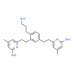 ChemSpider 2D Image | 6,6'-{[4-(3-Aminopropyl)-1,3-phenylene]di-2,1-ethanediyl}bis(4-methyl-2-pyridinamine) | C25H33N5