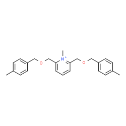 ChemSpider 2D Image | 1-Methyl-2,6-bis{[(4-methylbenzyl)oxy]methyl}pyridinium | C24H28NO2