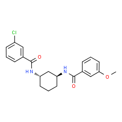 ChemSpider 2D Image | 3-Chloro-N-{(1S,3S)-3-[(3-methoxybenzoyl)amino]cyclohexyl}benzamide | C21H23ClN2O3