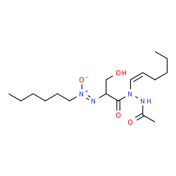 ChemSpider 2D Image | N'-Acetyl-N-[(1Z)-1-hexen-1-yl]-2-[(Z)-hexyl-ONN-azoxy]-3-hydroxypropanehydrazide | C17H32N4O4