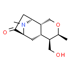 ChemSpider 2D Image | (1S,2R,5S,6R,7R,9S)-6-(Hydroxymethyl)-5,12-dimethyl-4-oxa-12-azatricyclo[7.2.1.0~2,7~]dodecan-10-one | C13H21NO3