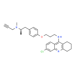 ChemSpider 2D Image | 6-Chloro-N-[3-(4-{(2R)-2-[methyl(2-propyn-1-yl)amino]propyl}phenoxy)propyl]-1,2,3,4-tetrahydro-9-acridinamine | C29H34ClN3O