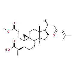 ChemSpider 2D Image | 2-{(1R,3aS,3bS,6R,6aR,7aS,9aR)-6a-(3-Methoxy-3-oxopropyl)-3a,9a-dimethyl-1-[(2R)-6-methyl-4-oxo-5-hepten-2-yl]dodecahydro-1H-cyclopenta[a]cyclopropa[e]naphthalen-6-yl}acrylic acid | C31H46O5