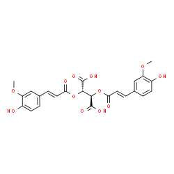 ChemSpider 2D Image | (2R,3S)-2,3-Bis{[(2E)-3-(4-hydroxy-3-methoxyphenyl)-2-propenoyl]oxy}succinic acid | C24H22O12