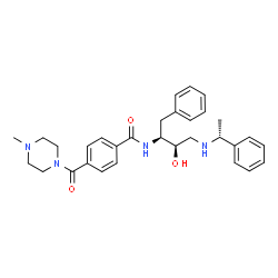 ChemSpider 2D Image | N-[(2S,3R)-3-Hydroxy-1-phenyl-4-{[(1R)-1-phenylethyl]amino}-2-butanyl]-4-[(4-methyl-1-piperazinyl)carbonyl]benzamide | C31H38N4O3