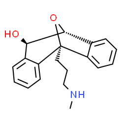 ChemSpider 2D Image | (1R,8R,9R)-1-[3-(Methylamino)propyl]-16-oxatetracyclo[7.6.1.0~2,7~.0~10,15~]hexadeca-2,4,6,10,12,14-hexaen-8-ol | C19H21NO2