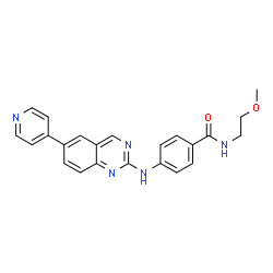 ChemSpider 2D Image | N-(2-Methoxyethyl)-4-[(6-Pyridin-4-Ylquinazolin-2-Yl)amino]benzamide | C23H21N5O2