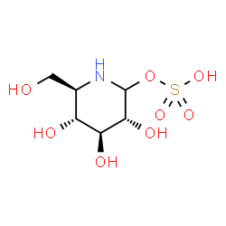 ChemSpider 2D Image | (3R,4S,5R,6R)-3,4,5-Trihydroxy-6-(hydroxymethyl)-2-piperidinyl hydrogen sulfate | C6H13NO8S