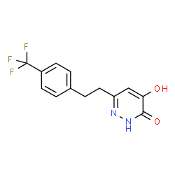 ChemSpider 2D Image | 4-Hydroxy-6-{2-[4-(trifluoromethyl)phenyl]ethyl}-3(2H)-pyridazinone | C13H11F3N2O2