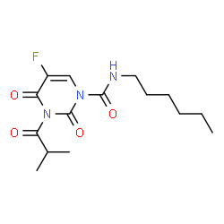 ChemSpider 2D Image | 5-Fluoro-N-hexyl-3-isobutyryl-2,4-dioxo-3,4-dihydro-1(2H)-pyrimidinecarboxamide | C15H22FN3O4
