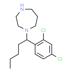 ChemSpider 2D Image | 1-[1-(2,4-Dichlorophenyl)pentyl]-1,4-diazepane | C16H24Cl2N2
