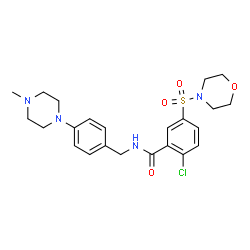 ChemSpider 2D Image | 2-Chloro-N-[4-(4-methyl-1-piperazinyl)benzyl]-5-(4-morpholinylsulfonyl)benzamide | C23H29ClN4O4S