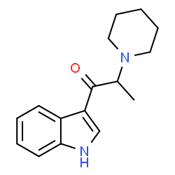 ChemSpider 2D Image | 1-(1H-Indol-3-yl)-2-(1-piperidinyl)-1-propanone | C16H20N2O