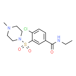 ChemSpider 2D Image | 4-Chloro-N-ethyl-3-[(4-methyl-1-piperazinyl)sulfonyl]benzamide | C14H20ClN3O3S