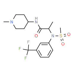 ChemSpider 2D Image | N-(1-Methyl-4-piperidinyl)-N~2~-(methylsulfonyl)-N~2~-[3-(trifluoromethyl)phenyl]alaninamide | C17H24F3N3O3S