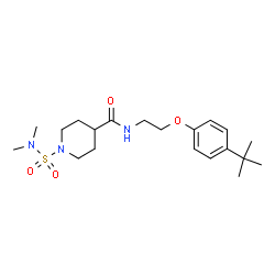 ChemSpider 2D Image | 1-(Dimethylsulfamoyl)-N-{2-[4-(2-methyl-2-propanyl)phenoxy]ethyl}-4-piperidinecarboxamide | C20H33N3O4S