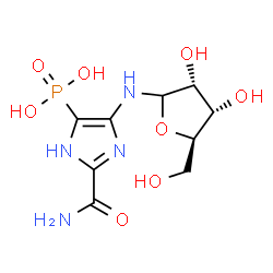 ChemSpider 2D Image | N-(2-Carbamoyl-4-phosphono-1H-imidazol-5-yl)-D-ribofuranosylamine | C9H15N4O8P