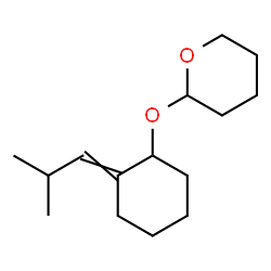 ChemSpider 2D Image | 2-{[2-(2-Methylpropylidene)cyclohexyl]oxy}tetrahydro-2H-pyran | C15H26O2