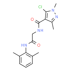 ChemSpider 2D Image | 5-Chloro-N-{2-[(2,6-dimethylphenyl)amino]-2-oxoethyl}-1,3-dimethyl-1H-pyrazole-4-carboxamide | C16H19ClN4O2