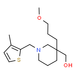ChemSpider 2D Image | {3-(3-Methoxypropyl)-1-[(3-methyl-2-thienyl)methyl]-3-piperidinyl}methanol | C16H27NO2S