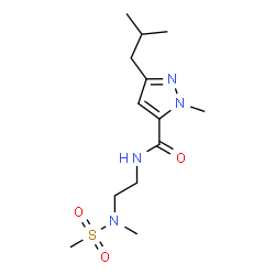ChemSpider 2D Image | 3-Isobutyl-1-methyl-N-{2-[methyl(methylsulfonyl)amino]ethyl}-1H-pyrazole-5-carboxamide | C13H24N4O3S